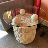 1980's Mactan Stone Side Table Tables CANDID HOME