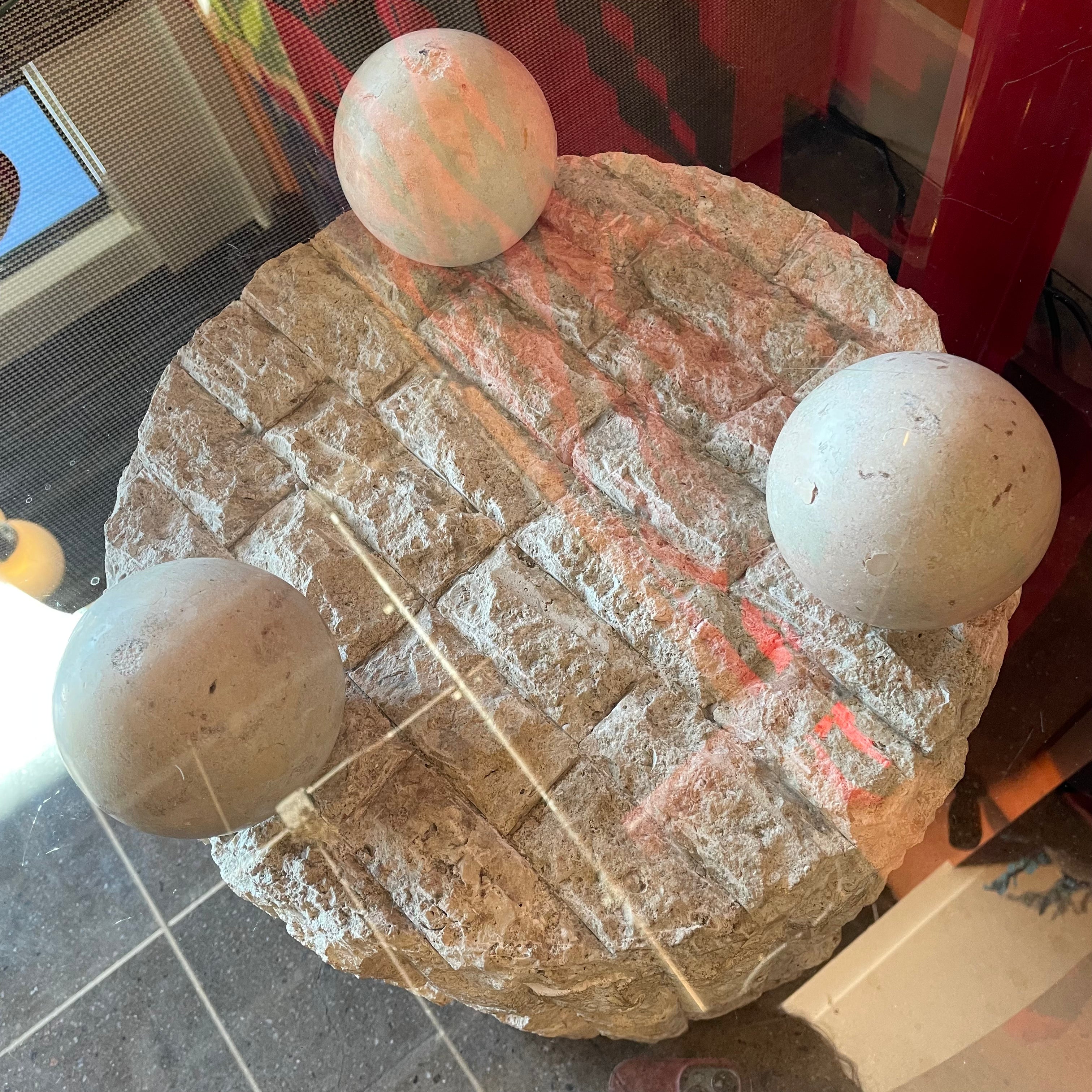 1980's Mactan Stone Side Table Tables CANDID HOME