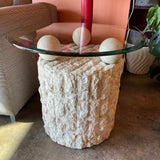 1980's Mactan Stone Side Table Tables CANDID HOME