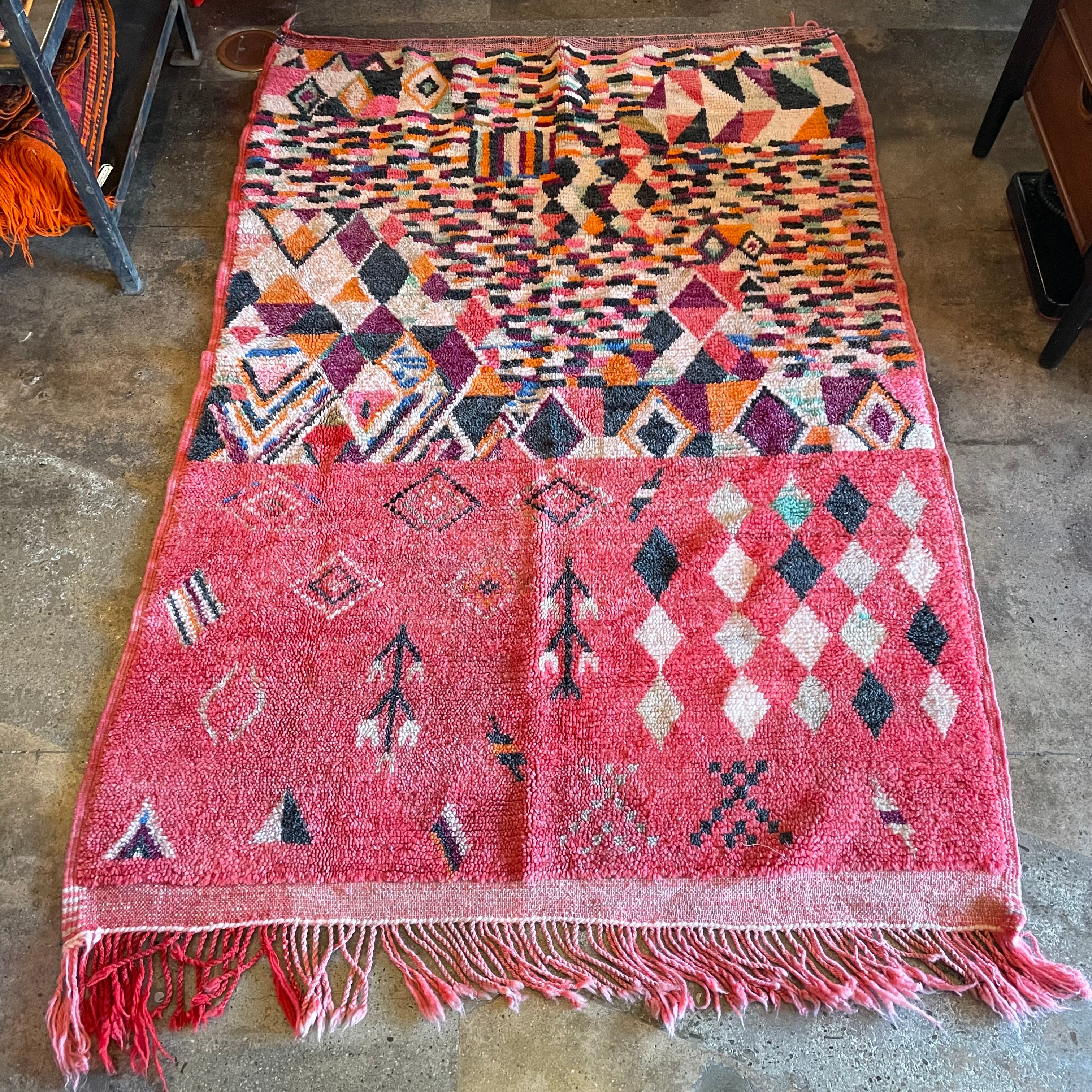 Vintage Abstract Moroccan Rug - 46" x 68" Rugs CANDID HOME