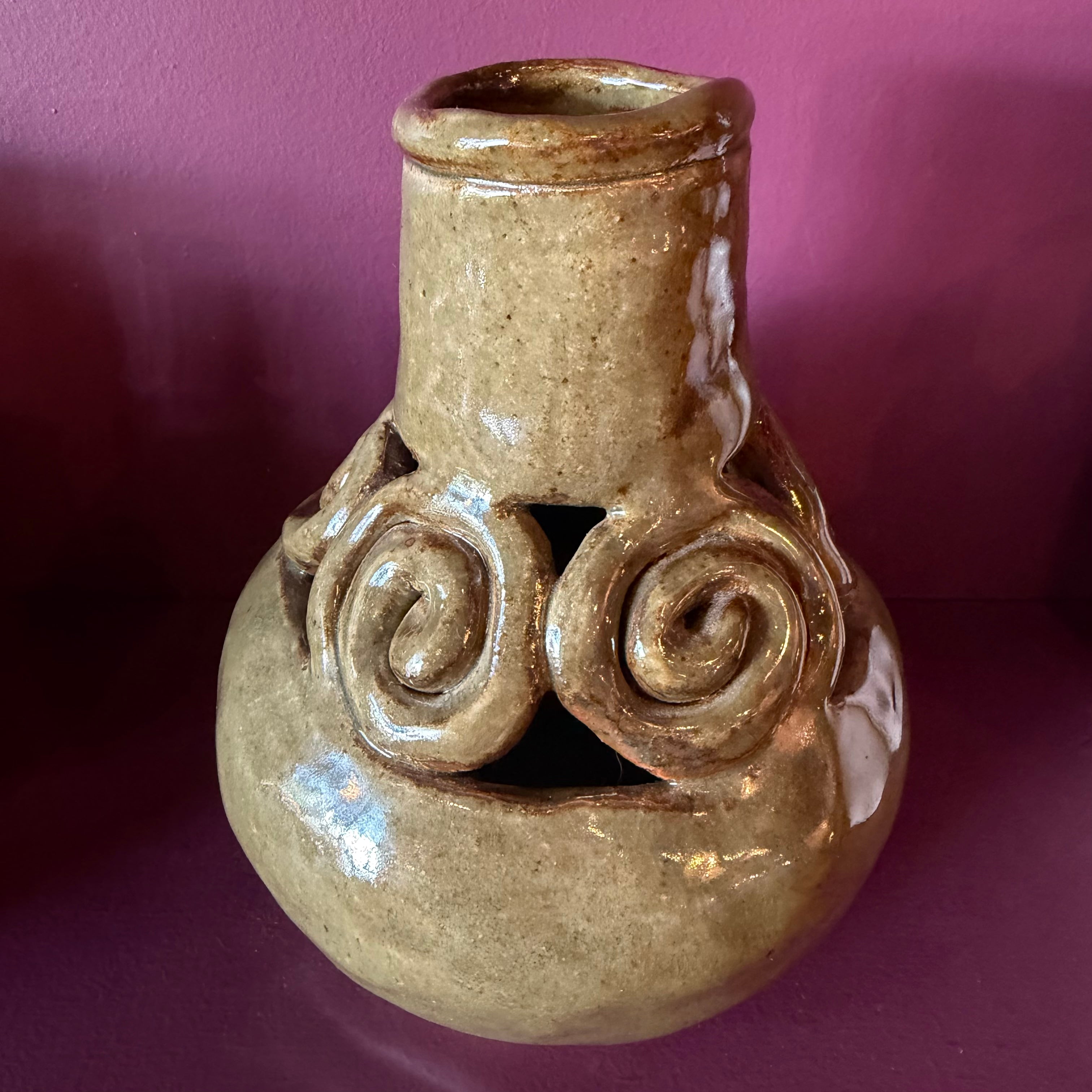 Vintage Swirl Studio Pottery Vase vase CANDID HOME