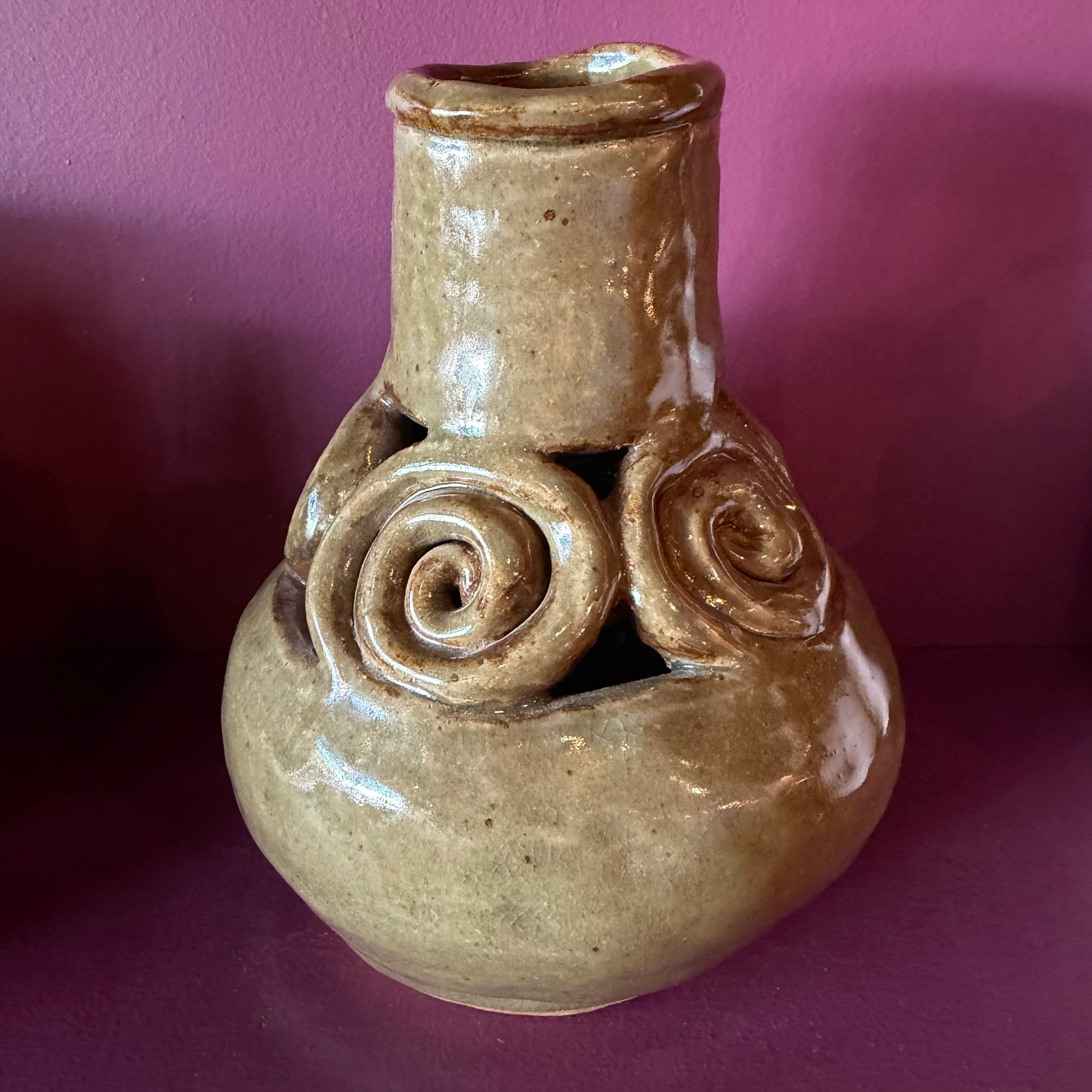 Vintage Swirl Studio Pottery Vase vase CANDID HOME