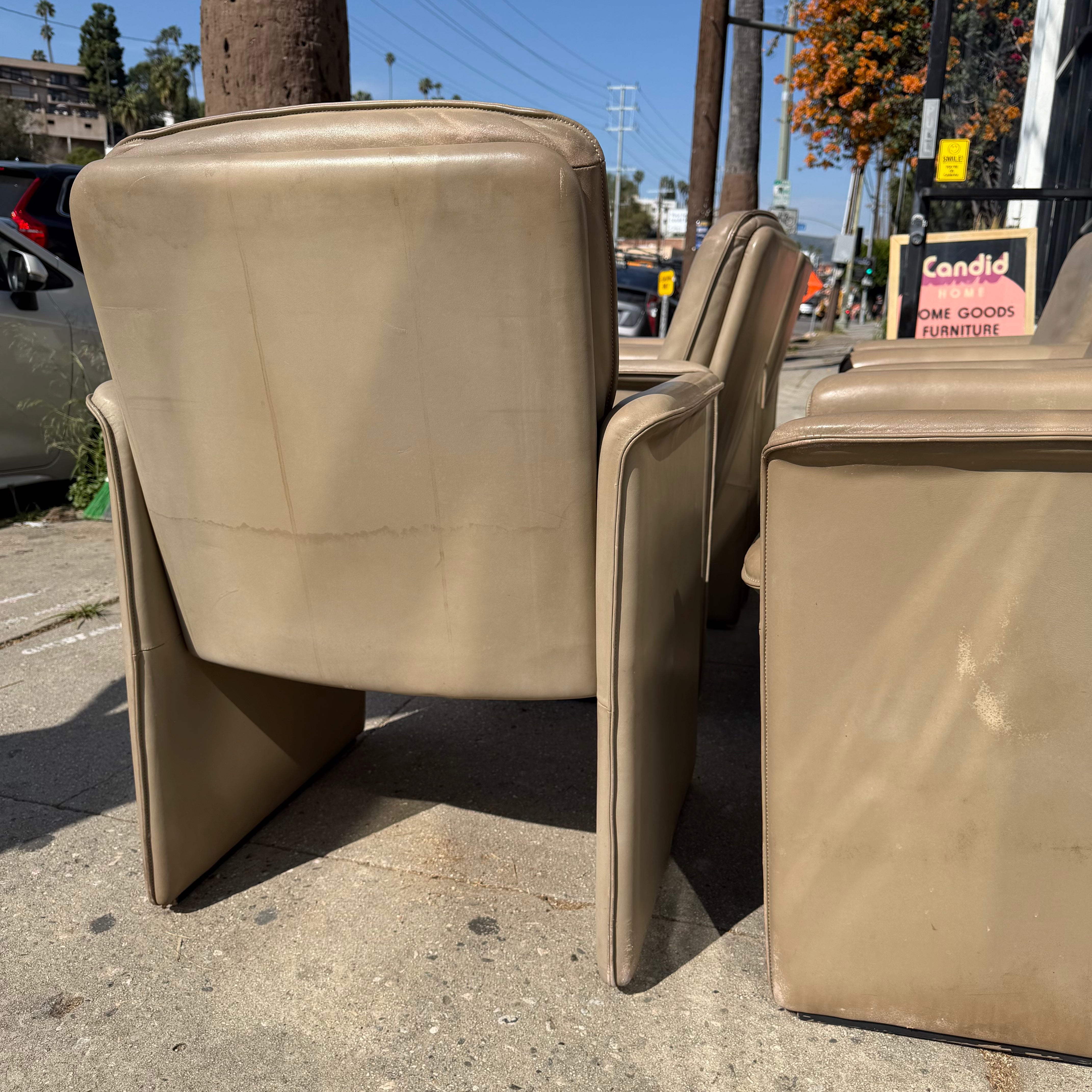 1970's Vintage De Sede x Stendig Leather Dining Chairs - Set of 6 Dining Chairs CANDID HOME