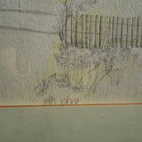 1970's "Invitation" Framed Watercolor + Ink by Seth Jabin Art CANDID HOME