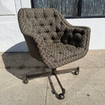 1970's Vintage Upholstered Swivel Desk Chair office chair CANDID HOME