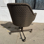 1970's Vintage Upholstered Swivel Desk Chair office chair CANDID HOME