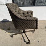 1970's Vintage Upholstered Swivel Desk Chair office chair CANDID HOME
