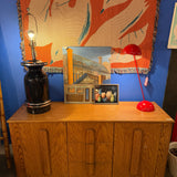 1970's Golden Oak Credenza