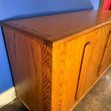 1970's Golden Oak Credenza