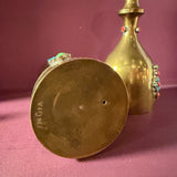 1970's Beaded Brass Candlesticks - A Pair