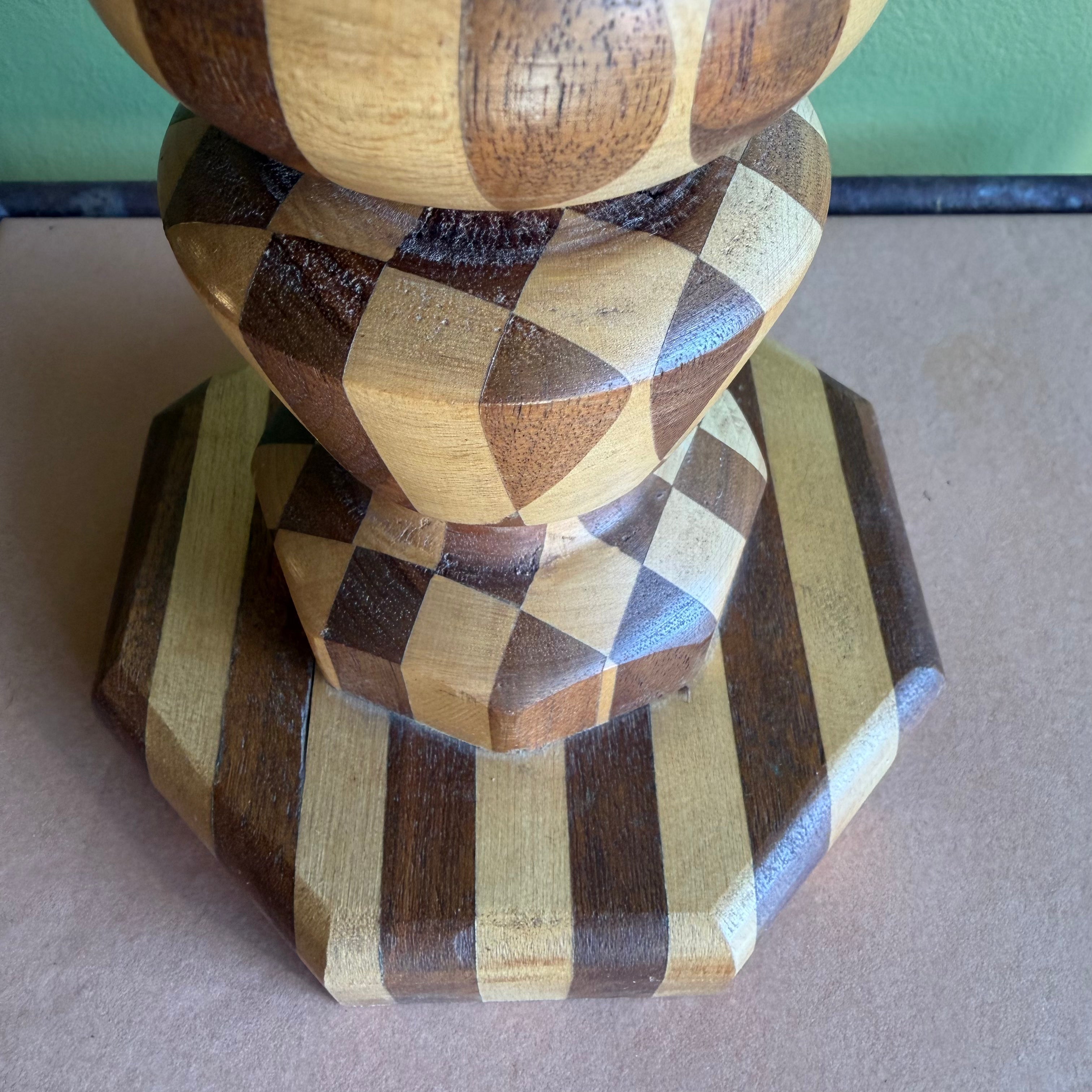 Vintage Marquetry Table Lamp Lamps CANDID HOME