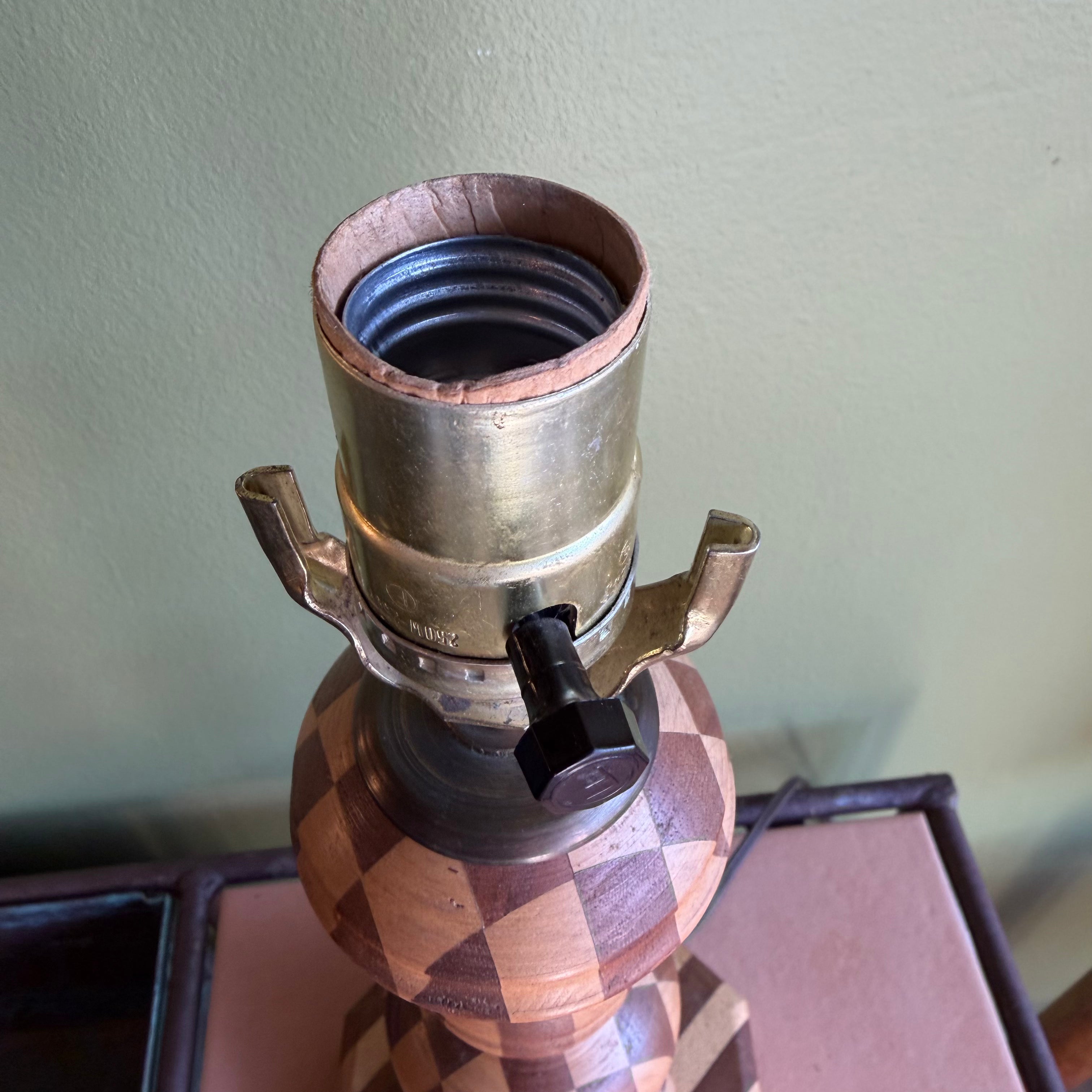 Vintage Marquetry Table Lamp Lamps CANDID HOME