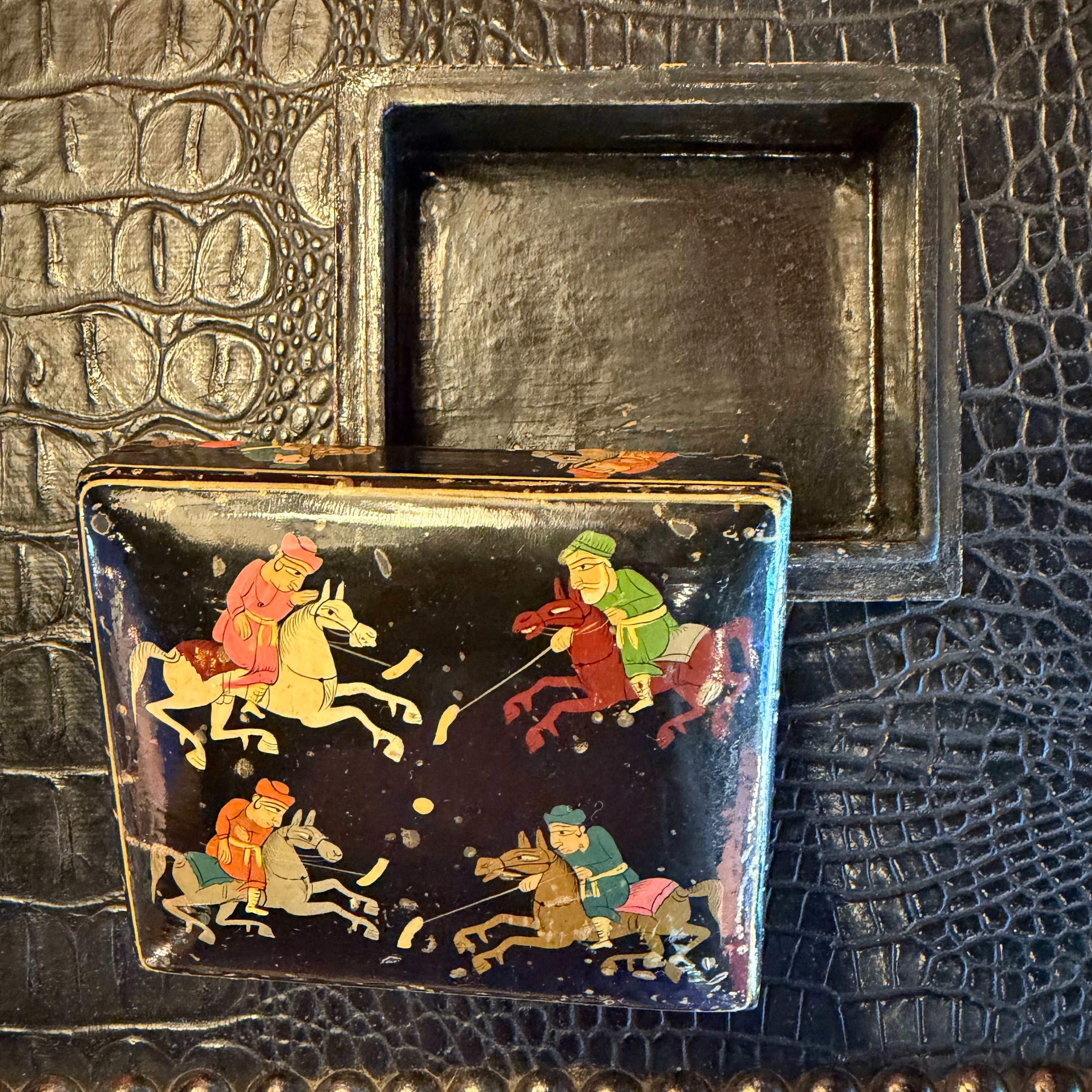 Vintage Painted Chinese Trinket Box styling object CANDID HOME