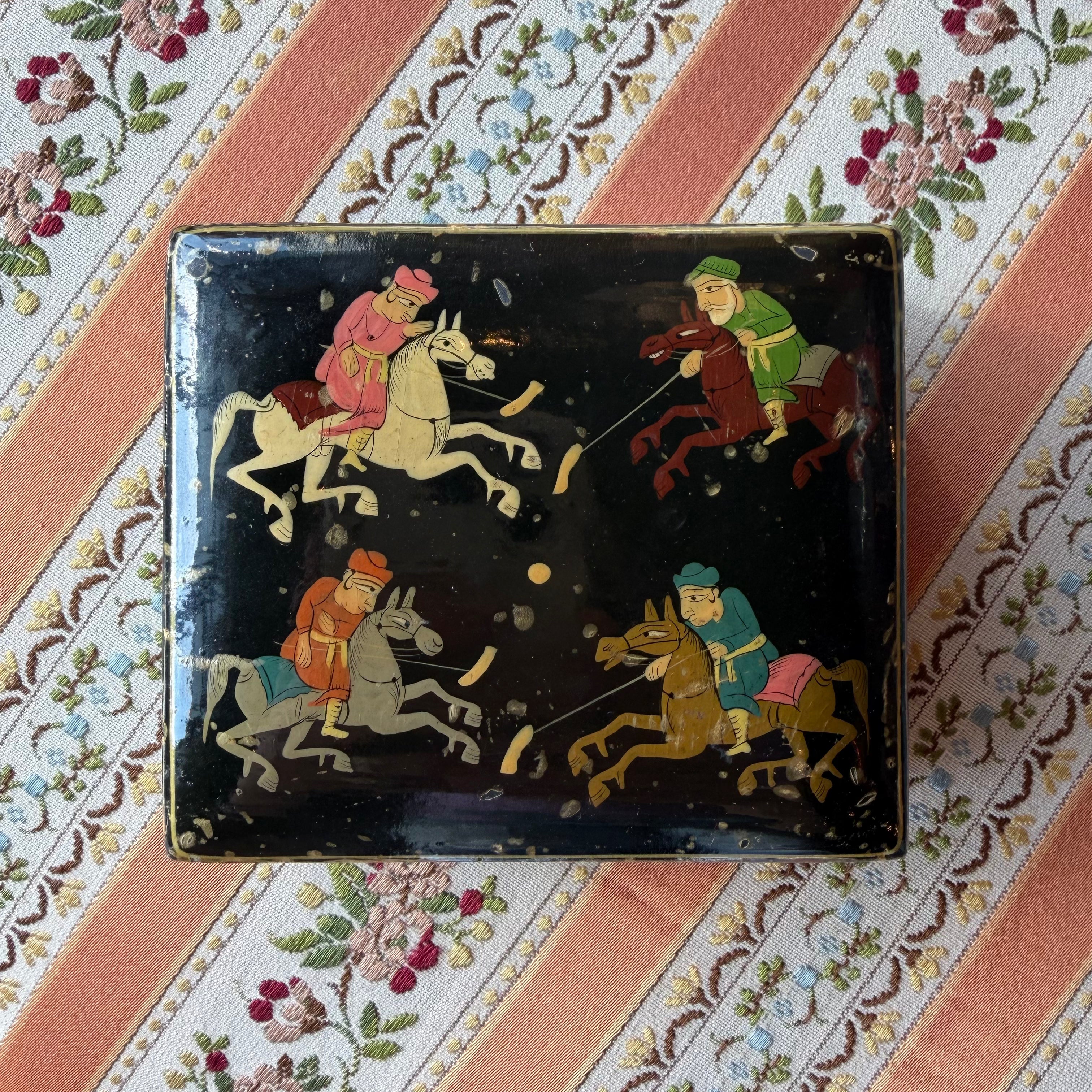 Vintage Painted Chinese Trinket Box styling object CANDID HOME