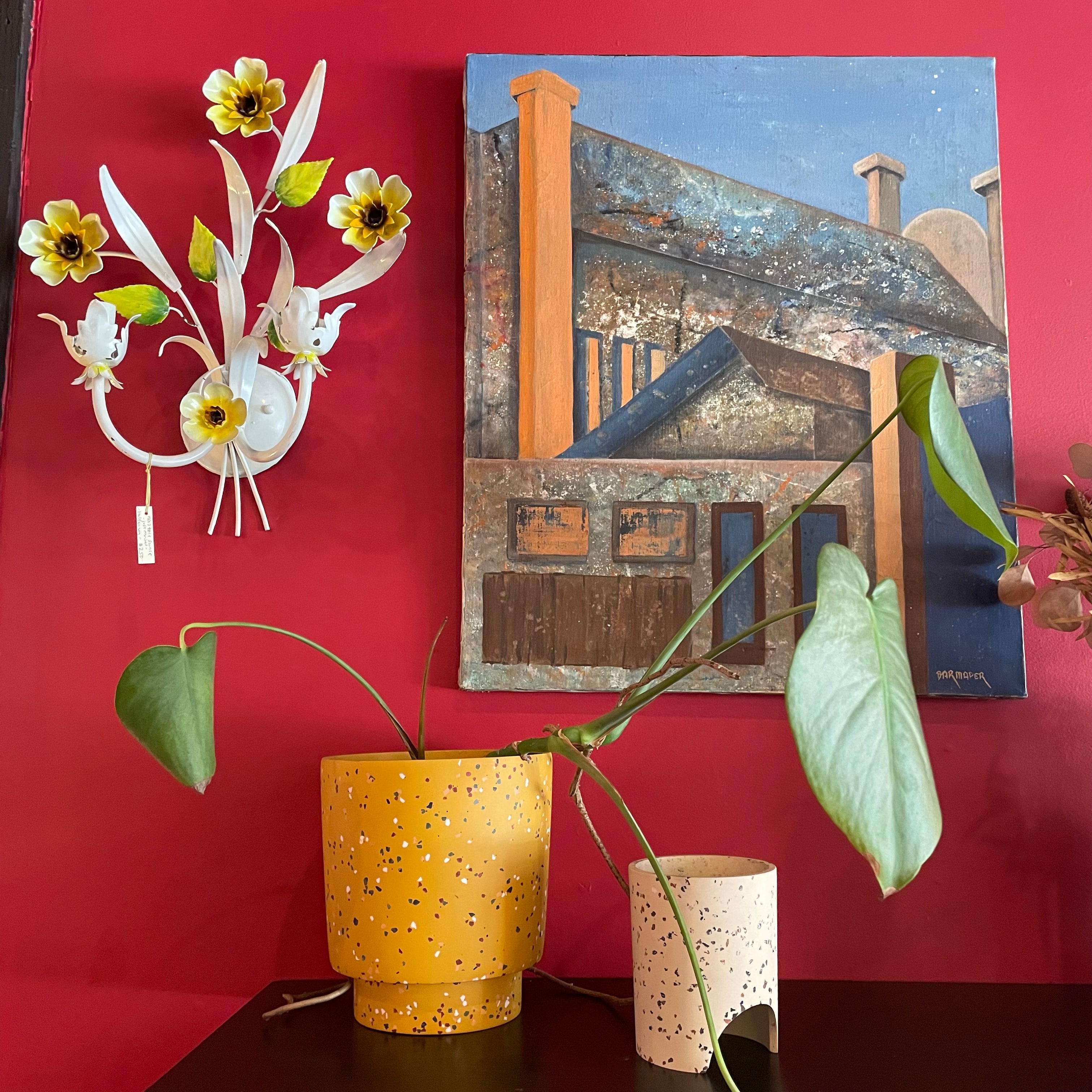 Vintage Italian Tole Floral Sconce Lighting CANDID HOME