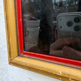 Vintage Floral Art with Bamboo Frame: Acrylic on Fabric - 13" Square