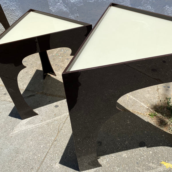 1970's Acrylic Triangle Side Tables - 2 Available Tables CANDID HOME   