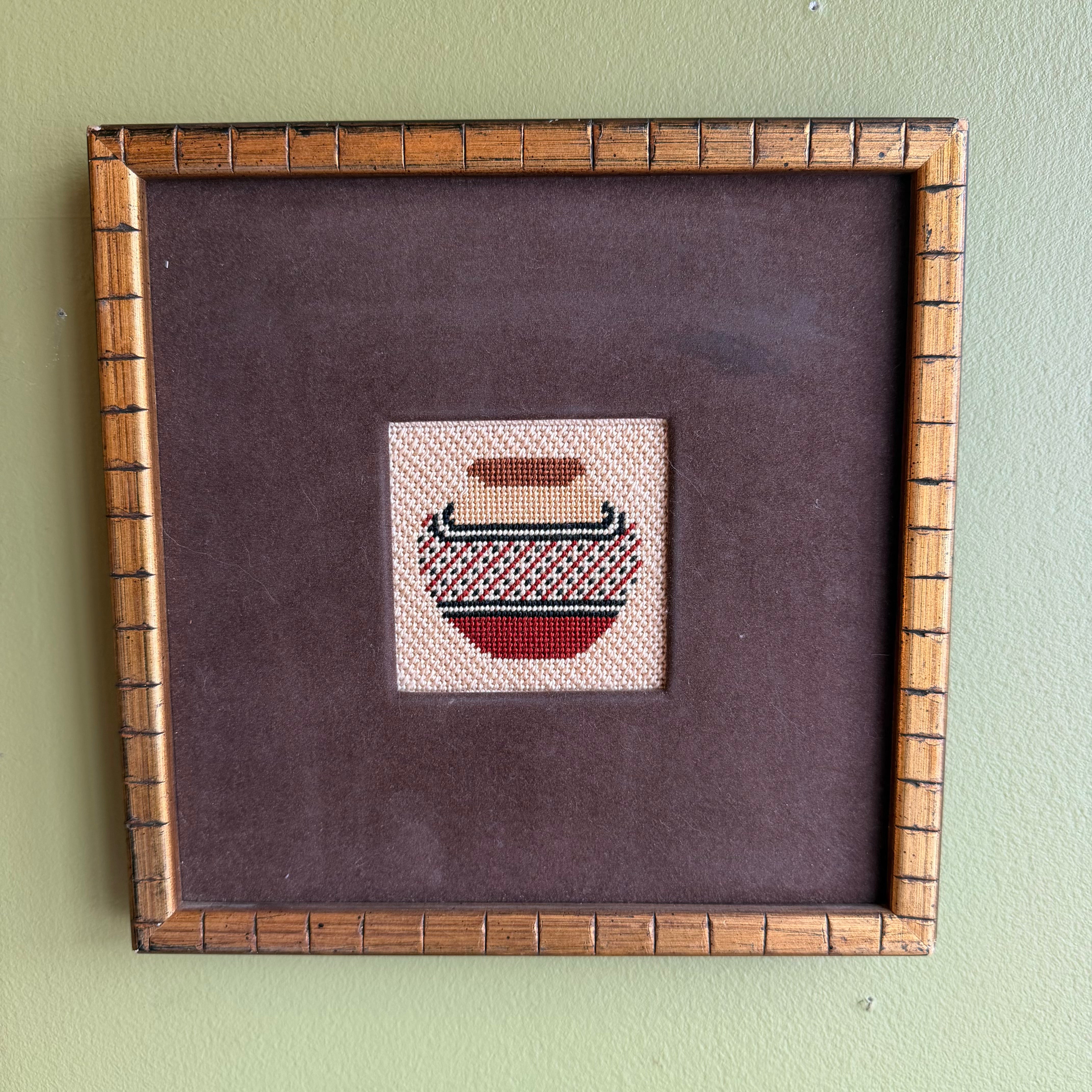 1970's Vintage Embroidered Southwestern Art