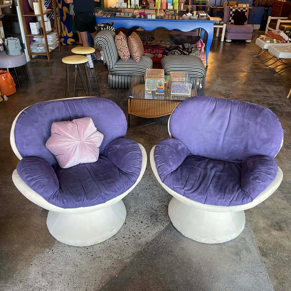 Vintage Jaymar Suede Pod Chairs - A Pair Chairs CANDID HOME   