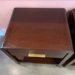 1990's Mahogany Nightstands with brass pulls - A Pair Nightstand dawn leahy