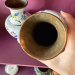 Vintage Chinese Cloisonné Brass + Enamel Vases - Price for each Vase CANDID HOME