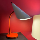 1960's Vintage Perforated Metal Gooseneck Desk Lamp