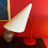 1960's Vintage Perforated Metal Gooseneck Desk Lamp