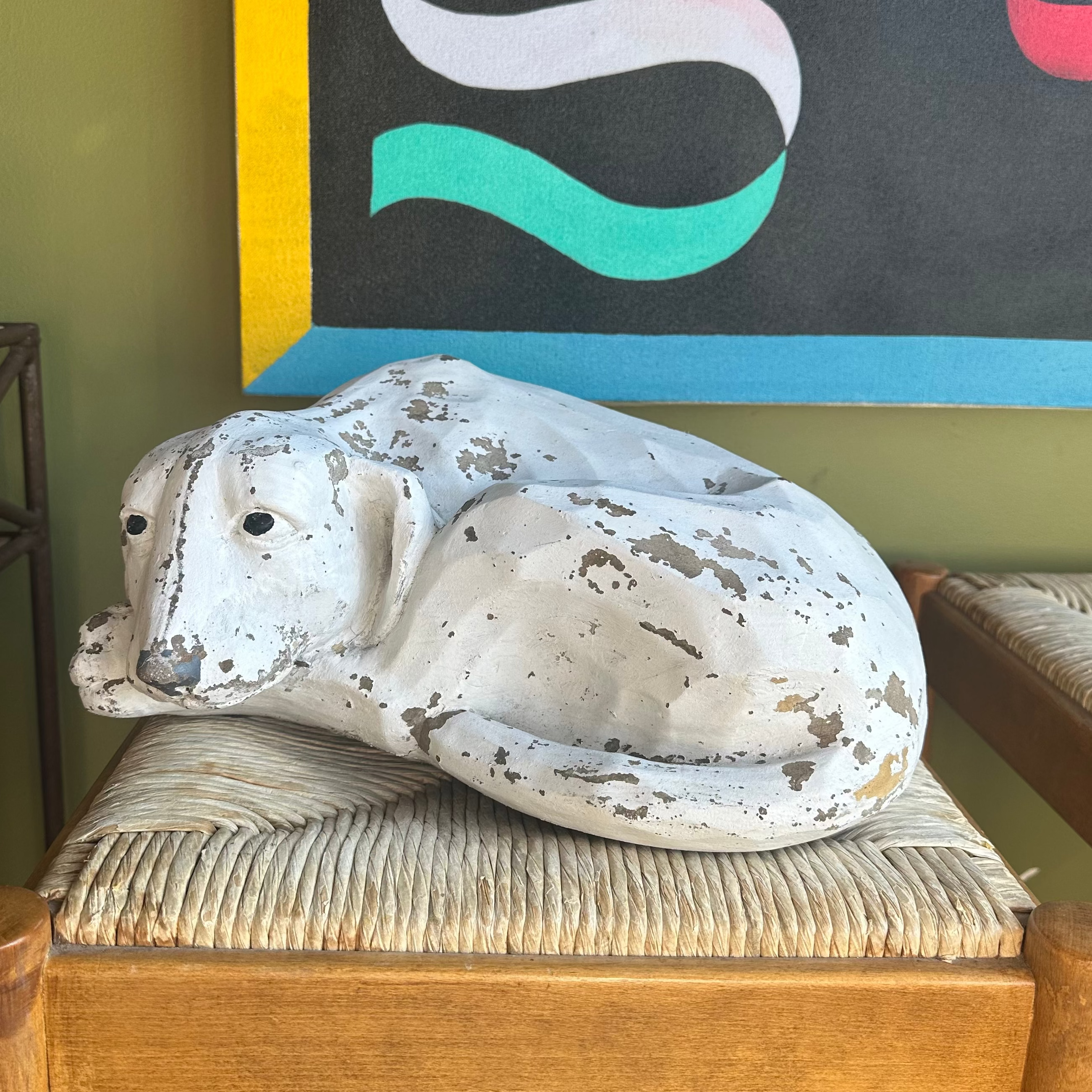 Antique Indian Dog Statue or Door Stop styling object CANDID HOME