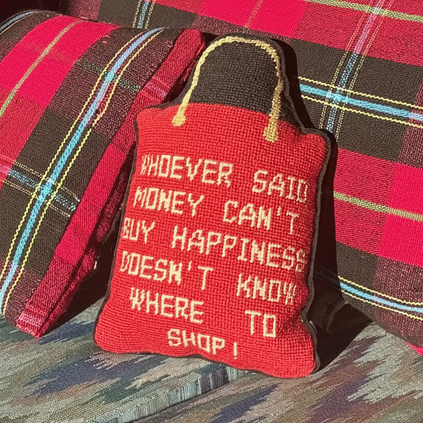 80's Vintage Needlepoint Pillow Pillows CANDID HOME