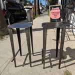 1980's Vintage Hammered Steel Bar Stools - A Pair bar stools beverly consign
