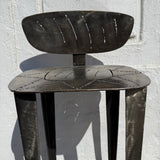 1980's Vintage Hammered Steel Bar Stools - A Pair bar stools beverly consign