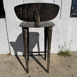 1980's Vintage Hammered Steel Bar Stools - A Pair bar stools beverly consign