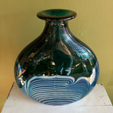 Vintage Art Glass Pull Feather Vase by Steve Correia