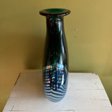 Vintage Art Glass Pull Feather Vase by Steve Correia