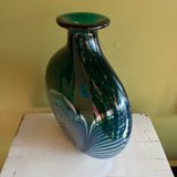 Vintage Art Glass Pull Feather Vase by Steve Correia