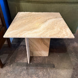 Handmade Turkish Travertine Side Table