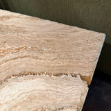 Handmade Turkish Travertine Side Table