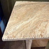 Handmade Turkish Travertine Side Table