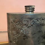 Vintage Engraved Pewter 8 oz. Flask by Hoffritz of England
