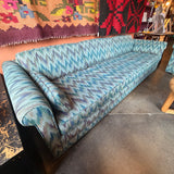 1960's Vintage Abstract Flame Stitch Fabric Sofas - 2 Available