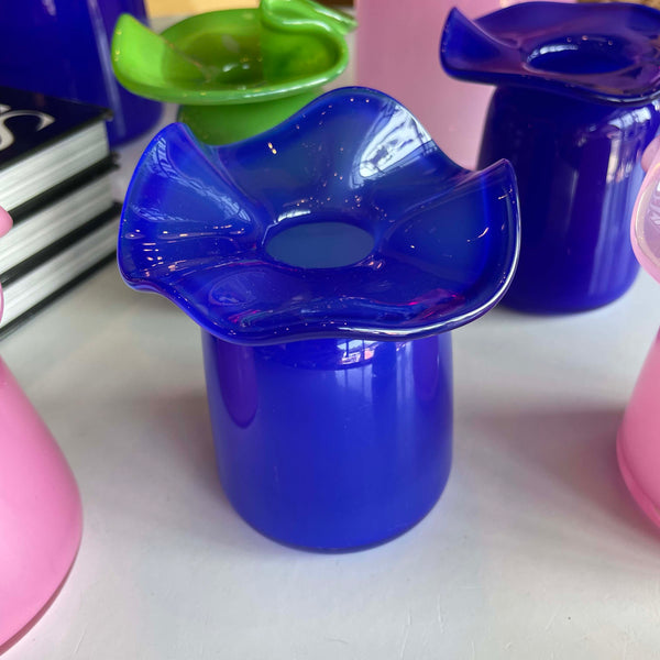 Ruffle Vases by Terra Glassworks Vases Terra Glassworks Mini Royal Blue  