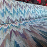 1960's Vintage Abstract Flame Stitch Fabric Sofas - 2 Available