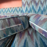 1960's Vintage Abstract Flame Stitch Fabric Sofas - 2 Available