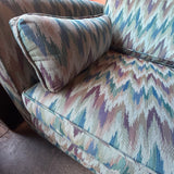 1960's Vintage Abstract Flame Stitch Fabric Sofas - 2 Available