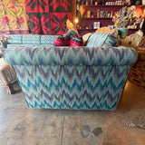 1960's Vintage Abstract Flame Stitch Fabric Sofas - 2 Available