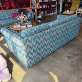 1960's Vintage Abstract Flame Stitch Fabric Sofas - 2 Available Sofa CANDID HOME