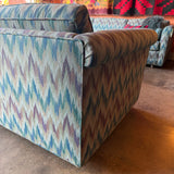 1960's Vintage Abstract Flame Stitch Fabric Sofas - 2 Available Sofa CANDID HOME