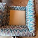 1960's Vintage Abstract Flame Stitch Fabric Sofas - 2 Available Sofa CANDID HOME