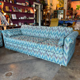 1960's Vintage Abstract Flame Stitch Fabric Sofas - 2 Available Sofa CANDID HOME