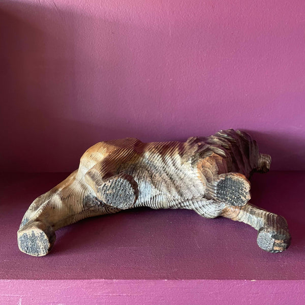 Vintage Wooden Lion styling object CANDID HOME   